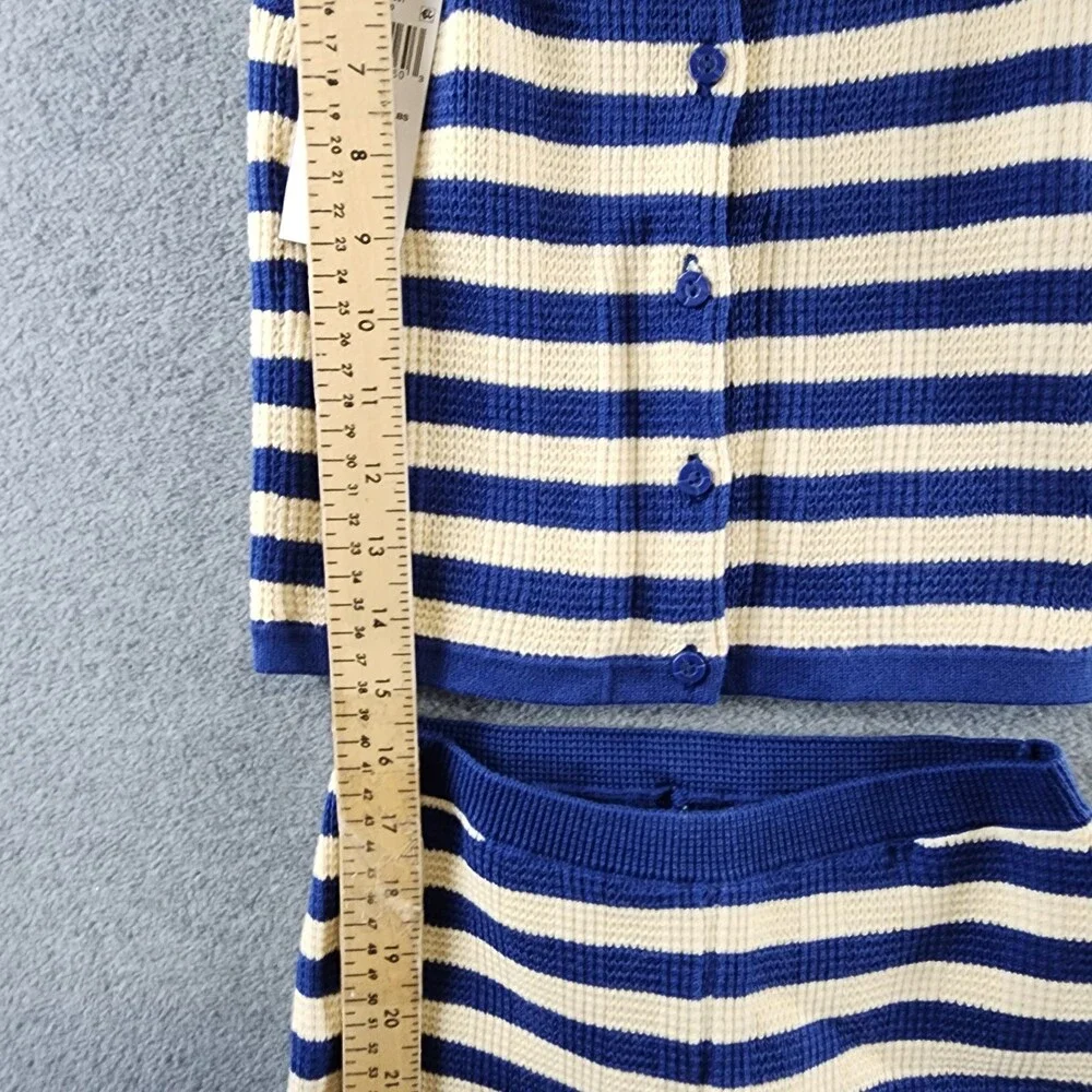 Polo Ralph Lauren Sleeveless Striped Sweater Top&Shorts Set Girls 6X Blue/Cream
